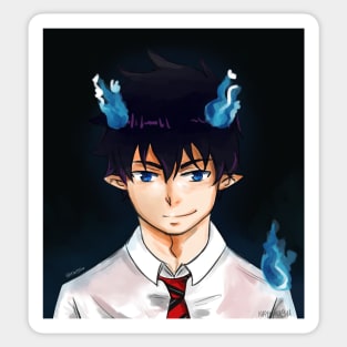 Rin Okumura with Flames Sticker